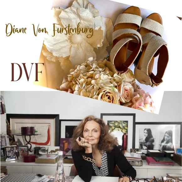 💎STUNNING💎Diane Von Furstenberg~HOST PICK 3X‼️Luxury Designer Opal Wedge Heels - Picture 2 of 16